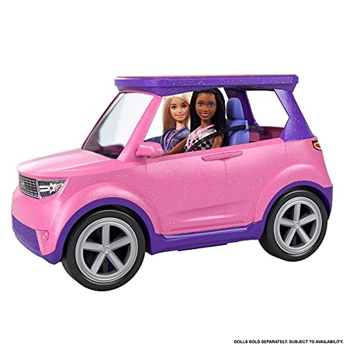 Barbie: Big City, Big Dreams Transforming Vehicle Playset, Pink 2-Seater SUV Re