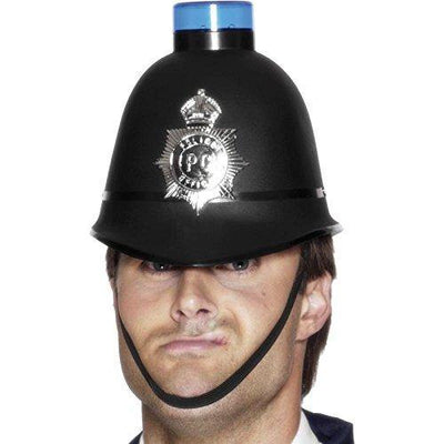 Smiffys Police Helmet with Flashing Siren Light - Yachew