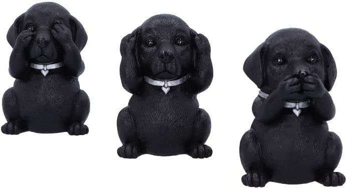 Nemesis Now Three Wise Labradors, Black, 8.5cm,B5881V2