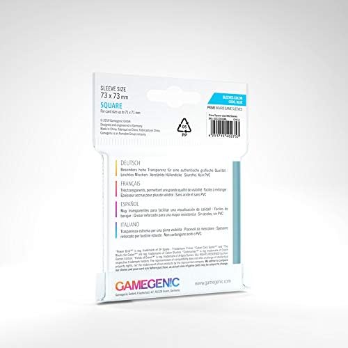 GAMEGEN!C- Prime Square-Sized Sleeves 73x73mm (50), Clear Color (GGS10046ML)