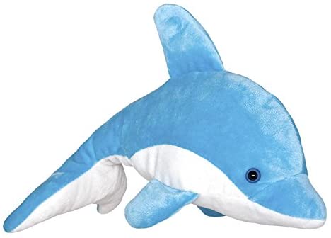 Wild Planet K7429 - Peluche clásico con delfín con sonido, 35 cm, azul, multicolor