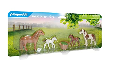 Playmobil 70682 2 Ponys mit 2 Fohlen, Mehrfarbig, Einheitsgröße