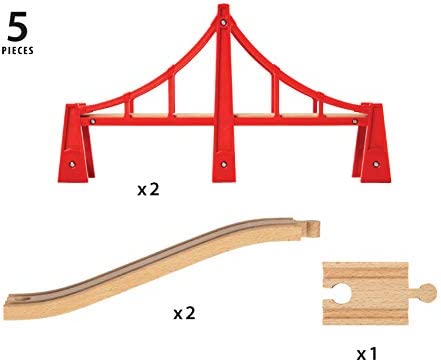 BRIO World Double Suspension Train Bridge for Kids Age 3 Years Up - Compatible with all BRIO Railway Sets & Accessories