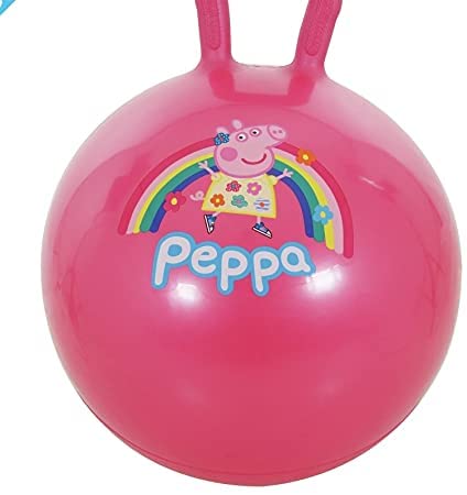 Peppa Pig Space Hopper Pink Rainbow Sprungball Hopper Ball with Easy Grip Handles 3yrs+