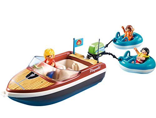 Playmobil 70091 Family Fun Campsite Schwimmendes Schnellboot mit Schlauchfahrern