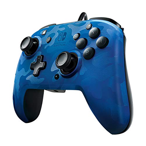 PDP Controller Faceoff Deluxe+ Audio Wired Switch Camo Blauw - Nintendo Switch