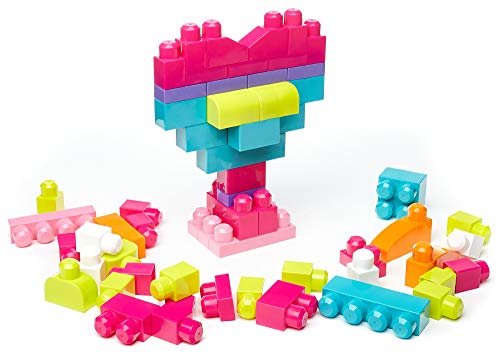 Mega Bloks DCH54 Bolsa de construcción grande, rosa, 60 piezas