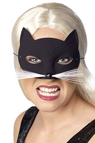 Smiffys Cat, máscara para los ojos con bigotes - Negra