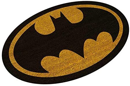 DC Comics Fußmatte aus Kokosfaser mit Batman-Logo, bedruckt, Schwarz/Gelb