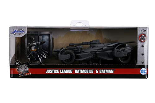 DC Comics 253213005 Justice League Batmobile Druckgussfahrzeug und Meta, Schwarz