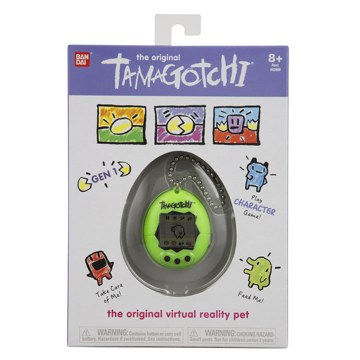 TAMAGOTCHI 42926NBNP Original Neon – Feed, Care, Nurture – Virtual Pet with Chain