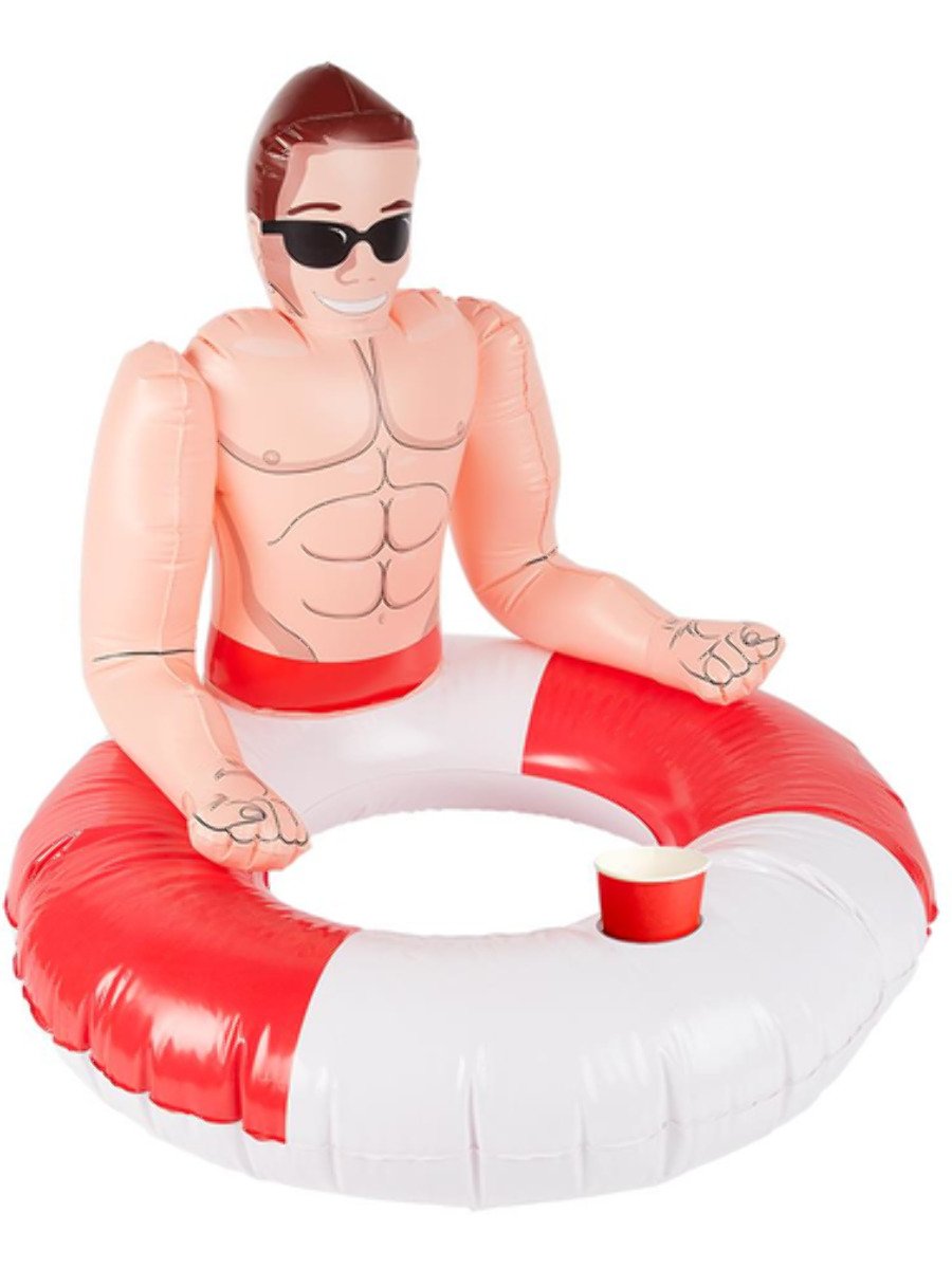 Smiffys Aufblasbarer Rettungsschwimmer Hunk Swim Ring