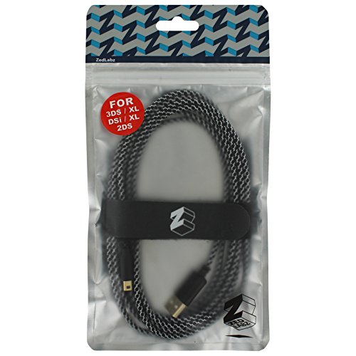 ZedLabz ultra 3M braided USB charging cable adapter for Nintendo 3DS, 2DS & D...