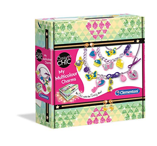 Clementoni 18583, Crazy Chic My Multicolour Charms Jewellery Kit for Children, A