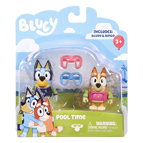 Bluey Pool Time: Bluey and Bingo 2 Figure Playset Pack Articulated 2,5 Inch Acti