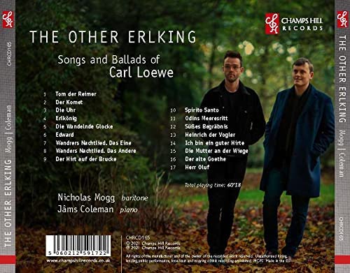 Loewe: Der andere Erlkönig [Nicholas Mogg; Jâms Coleman] [Champs Hill Records: CHR 165] [Audio CD]