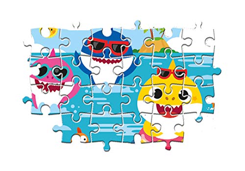 Clementoni 28519, Baby Shark Supercolor Puzzle for Children, 24 Pieces, Ages 3 Y