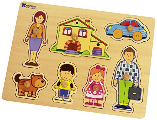 Andreu Toys 16455 Puzzle-8 Mod. -Family, Multicolour, 30 x 22.5 x 1 cm