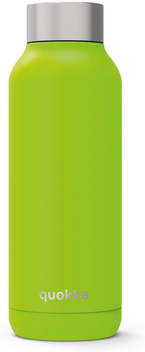 Quokka Solid – Lime 510 ml Edelstahl-Wasserflasche – isolierte, doppelwandige Isolierflaschen, Getränkeflasche hält 12 Stunden heiß und 18 Stunden kalt – auslaufsicher – BPA-frei