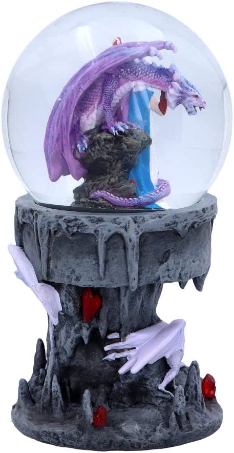 Nemesis Now Anne Stokes Dragon Mage Snowglobe Shaker, Polyresin, Purple