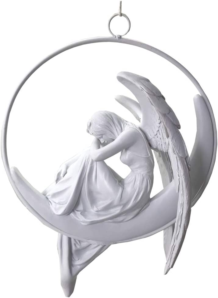 Nemesis Now Serenity White Hanging Winged Angel Decoration, Polyresin, One Size