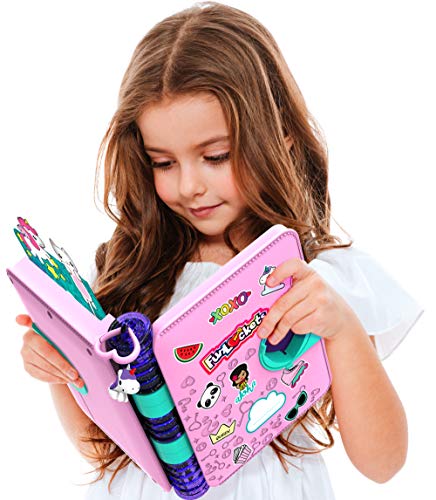 FunLockets Secret Journal, Diary, Activity and Creativity, Sticker and Stationery Set, Secret Writing, Drawing and Doodling, Aged 6 Years Plus