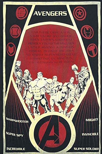 Avengers Endgame - Konstruktivismus Poster T-Shirt Schwarz S