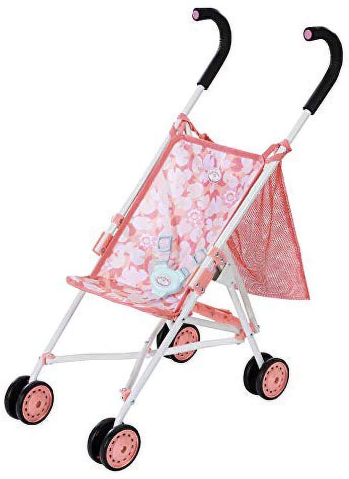 Zapf Creation Baby Annabell Active Stroller with Bag for 43 cm Doll - Easy for Small Hands, Creative Play Promotes Empathy & Social Skills, For Toddlers 3 Years & Up - Includes Handy Net Bag