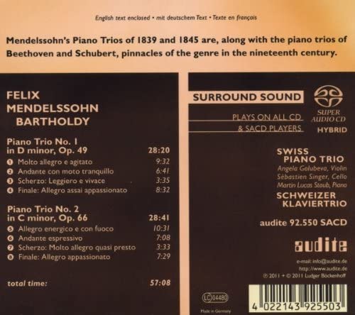 MENDELSSOHN: PIANO TRIOS [Audio CD]