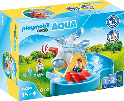 Playmobil 1.2.3 AQUA 70268 Carrousel à roue à eau pour les 18 mois et plus