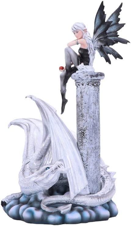 Nemesis Now Alaina Fairy Dragon Figurine, White, 35cm