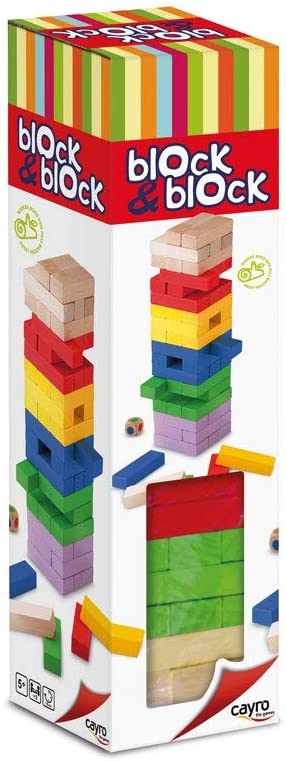 Cayro – Holzturm Block &amp; Block Colors – Beobachtungs- und Logikspiel – Brettspiel – Entwicklung kognitiver Fähigkeiten und multipler Intelligenz – Brettspiel (859)