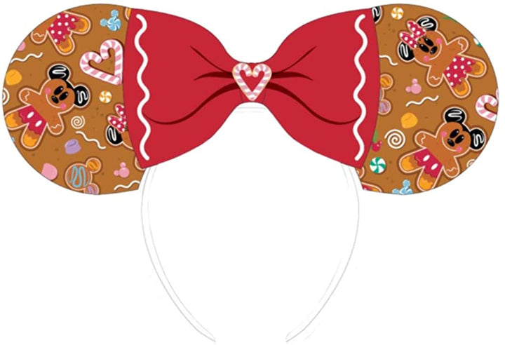 Loungefly Disney Gingerbread AOP Patent Bow Heart Stirnband