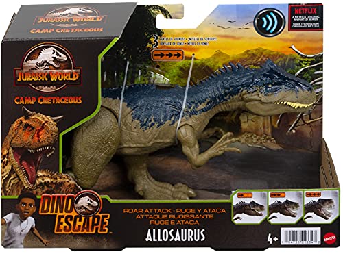 Jurassic World Roar Attack Allosaurus Dinosaur Action Figure Toys 4 Year Olds &