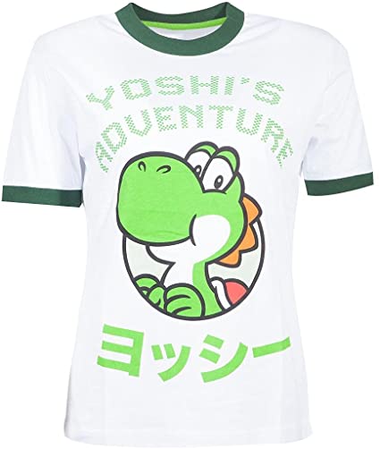 Difuzed Nintendo – Super Mario Yoshi Adventure Damen T-Shirt (l) Weiß