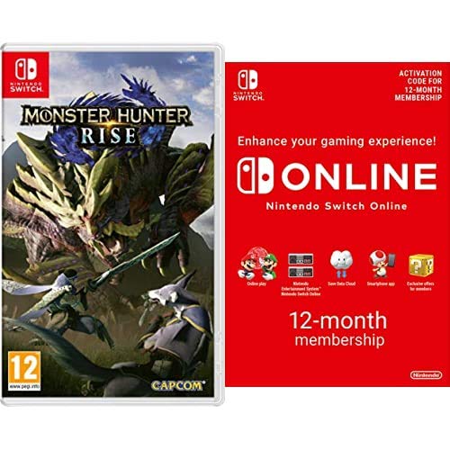 Monster Hunter Rise (Nintendo Switch) + Online Lidmaatschap - 12 Maanden (Downloaden
