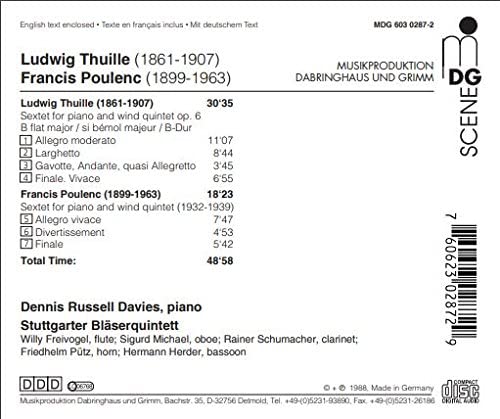 Thuille| Poulenc: Sextette für Klavier und Bläserquintett [Audio-CD]