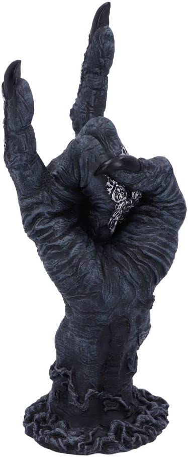 Nemesis Now B5159R0 Baphomet's Horns Horror Hand Figur, Polyresin, Schwarz und