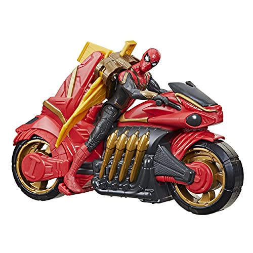 Marvel Spider-Man 15-cm-Jet-Web-Fahrradfahrzeug und abnehmbare Actionfigur Spielzeug W