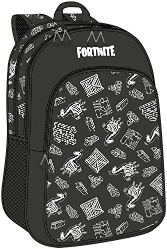 FORTNITE Rucksack mit zwei Fächern, 42 cm, reflektierend, dunkelschwarz