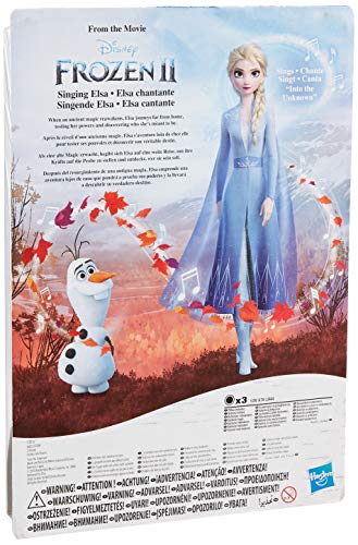 Frozen zingende Elsa-modepop met muziek in blauwe jurk