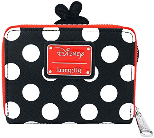 Mickey Mouse Loungefly - Minnie Polka Dot Women Wallet Black-White-red, Faux Lea