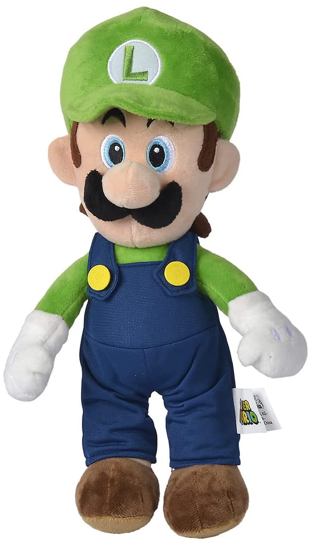 Super Mario 109231011 Luigi Plüschtier, 30 cm, 30 cm, weich, mehrfarbig