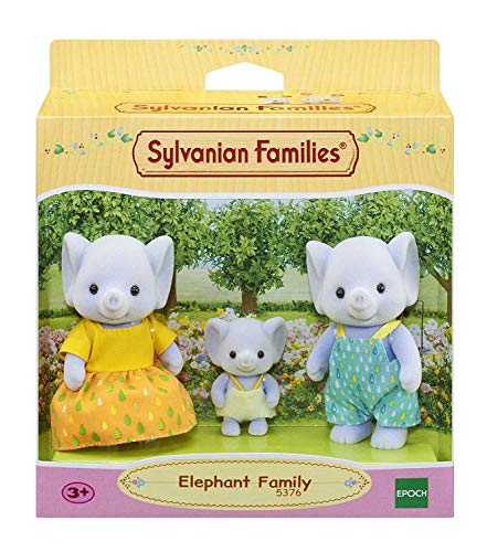 Sylvanian Families 5376 Elephant Family - Posable Collectible Doll Set for Ages 3+ 1
