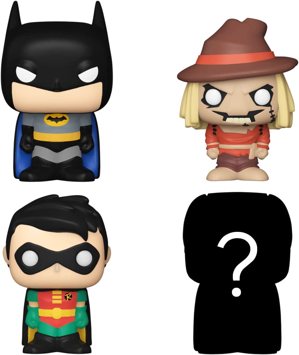 Funko Bitty Pop! DC Comics 4er-Pack Serie 1 – Batman, Robin, Scarecrow &amp; Mystery Vinylfiguren (71311) 9
