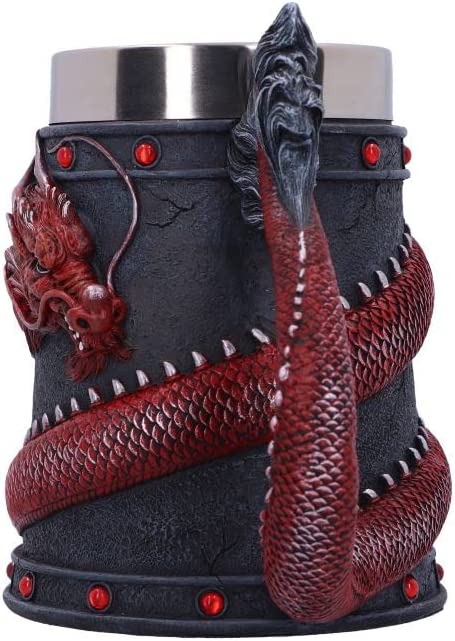 Nemesis Now Dragon Coil Krug, Rot, 16 cm