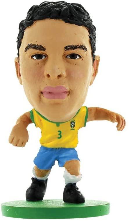 SoccerStarz Brazil International Figure Blister Pack Featuring Thiago Silva in Home Kit - Yachew