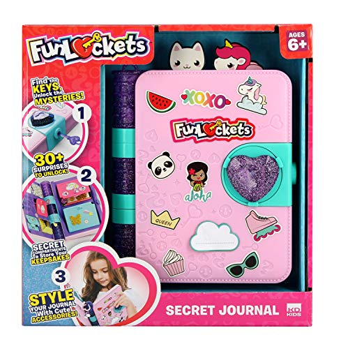 FunLockets Secret Journal, Diary, Activity and Creativity, Sticker and Stationery Set, Secret Writing, Drawing and Doodling, Aged 6 Years Plus