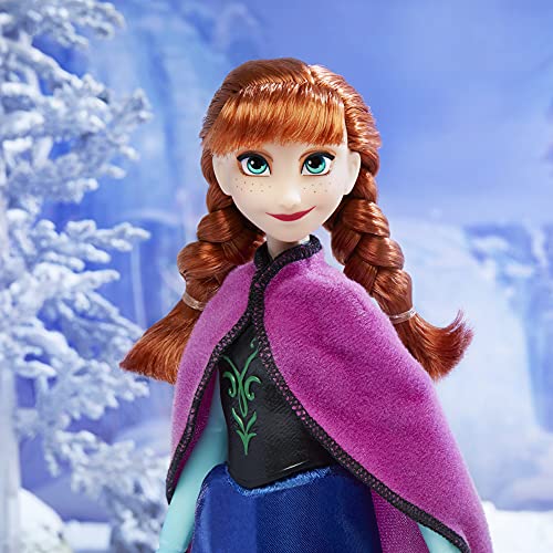 Disney F1956 Frozen Shimmer Anna Modepuppe, Rock, Schuhe und langes rotes Haar,