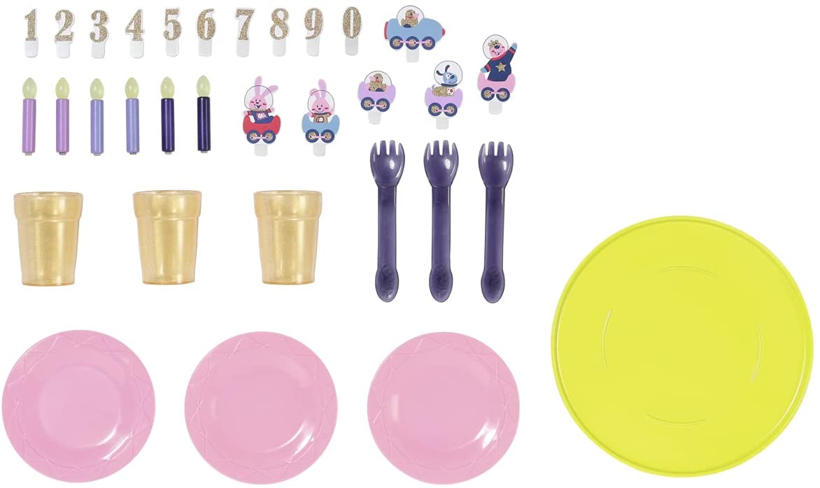 BABY Born Happy Birthday Party Table Playset - Interactive Musical Cake & Doll Accessories (6 Months+) 3